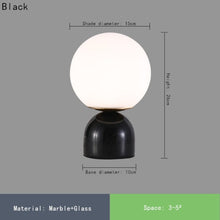 Load image into Gallery viewer, Nordic Bedside Marble Round Glass Table Lamp - Decorar.co.uk