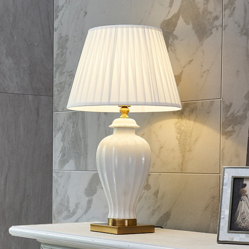 Simple White Ceramic Table Lamp - Decorar.co.uk