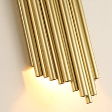 Load image into Gallery viewer, Aisle Golden Metal Tube Led Wall Light - Decorar.co.uk