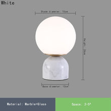 Load image into Gallery viewer, Nordic Bedside Marble Round Glass Table Lamp - Decorar.co.uk