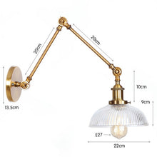 Load image into Gallery viewer, Antique Design Glass Swimming Arm Wall Lamp - Decorar.co.uk