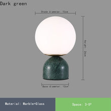 Load image into Gallery viewer, Nordic Bedside Marble Round Glass Table Lamp - Decorar.co.uk