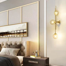 Load image into Gallery viewer, Golden Glass Ball Postmodern Wall Lamp - Decorar.co.uk