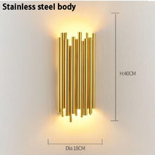 Load image into Gallery viewer, Aisle Golden Metal Tube Led Wall Light - Decorar.co.uk
