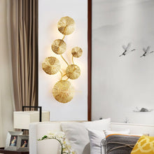 Load image into Gallery viewer, Golden Lotus Leaf Lustre Wall Lamp - Decorar.co.uk