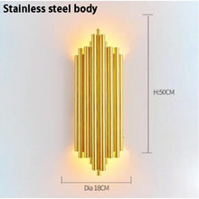 Load image into Gallery viewer, Aisle Golden Metal Tube Led Wall Light - Decorar.co.uk