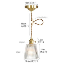 Load image into Gallery viewer, Vintage Textured Glass Pendant Lights - Decorar.co.uk