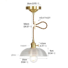 Load image into Gallery viewer, Vintage Textured Glass Pendant Lights - Decorar.co.uk